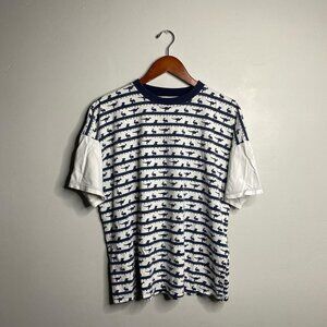 90s vintage white and navy Australia T-shirt couple stain spots size medium